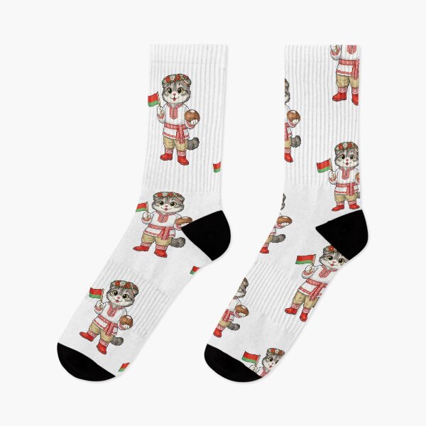 Item preview, Cute Scottish Fold Cat in Belarusian Clothing - Cultural Cat Art designed and sold by HappyPawsWorld.