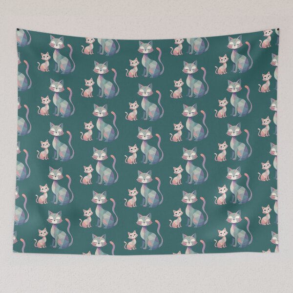 Item preview, Abstract Cats - Catnip Curves designed and sold by Petalandfur.
