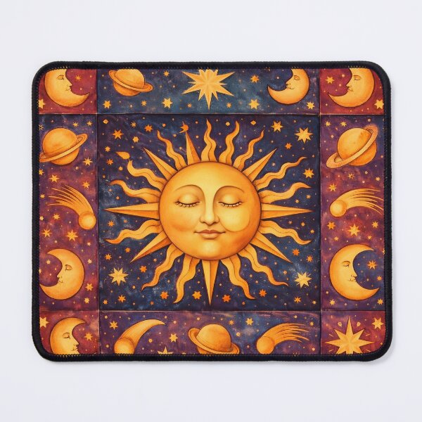 Item preview, Vintage Celestial Sun Moon Astrology Wall Art Print designed and sold by ArcanePrintsxo.
