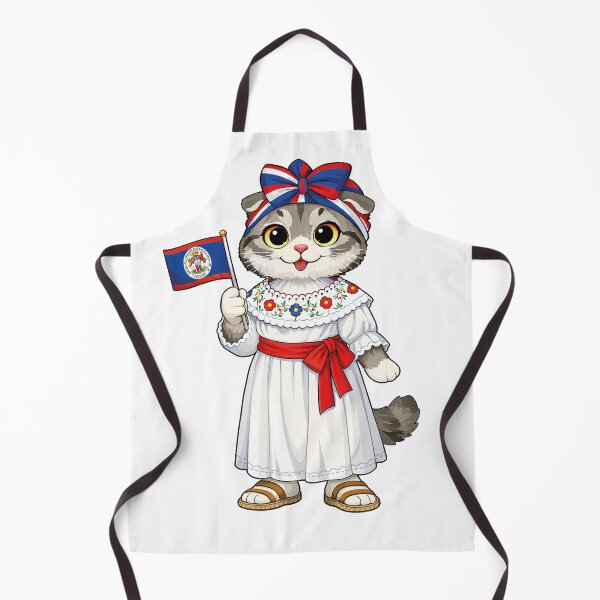 Item preview, Cute Scottish Fold Cat in Belizean Clothing - Cultural Cat Art designed and sold by HappyPawsWorld.