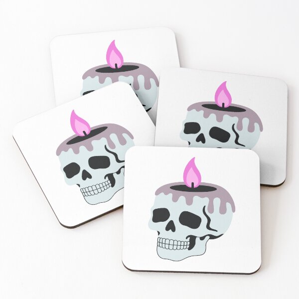 Item preview, Cute Skull Candle with Pink Flame designed and sold by Horrify.