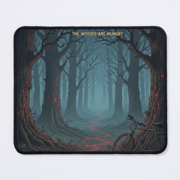 Item preview, Foggy Forest Horror Scene with Glowing Red Cracks | 80s Supernatural Night Illustration designed and sold by Fandom Universe.