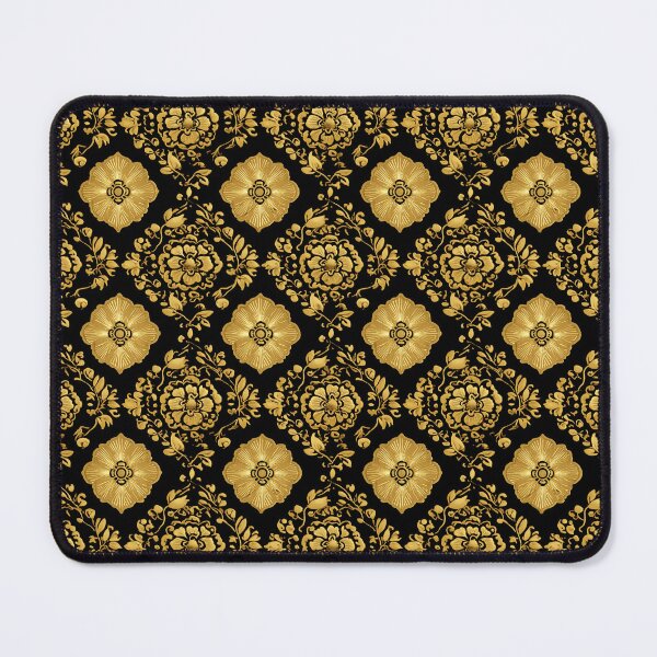 Item preview, Luxury Gold Floral Damask Pattern On Black designed and sold by Jirka Svetlik, Studio Illuvision.