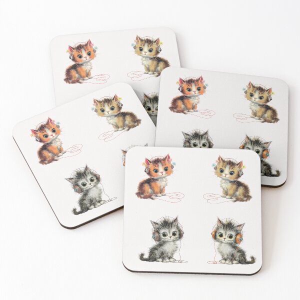 Item preview, Vintage kittens listening to music designed and sold by MendaciousMina.