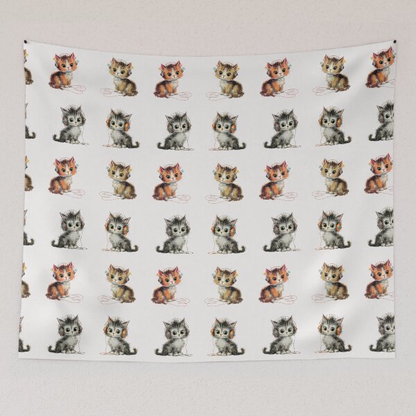Item preview, Vintage kittens listening to music designed and sold by MendaciousMina.