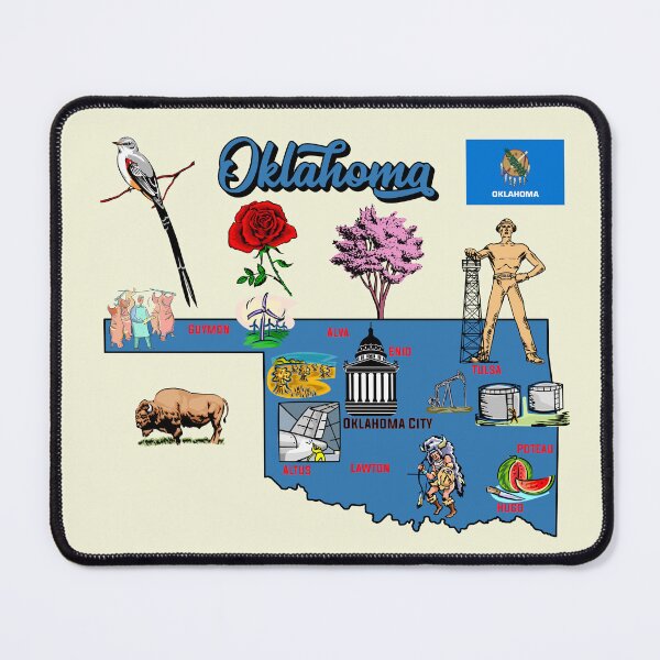 Item preview, Oklahoma Pride, The Sooner State Illustrated Map Art designed and sold by mashmosh.