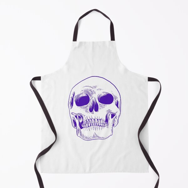Artikelvorschau, Neonviolette Totenkopf-Linienzeichnung auf Schwarz entworfen und verkauft von Horrify.