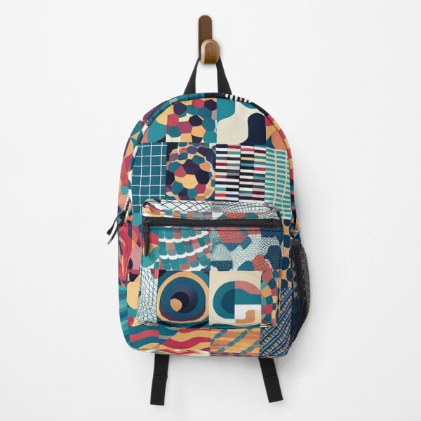 Item preview, Geometric Patchwork Collage Multicolor Pattern designed and sold by Mindful Wall Art Studio.