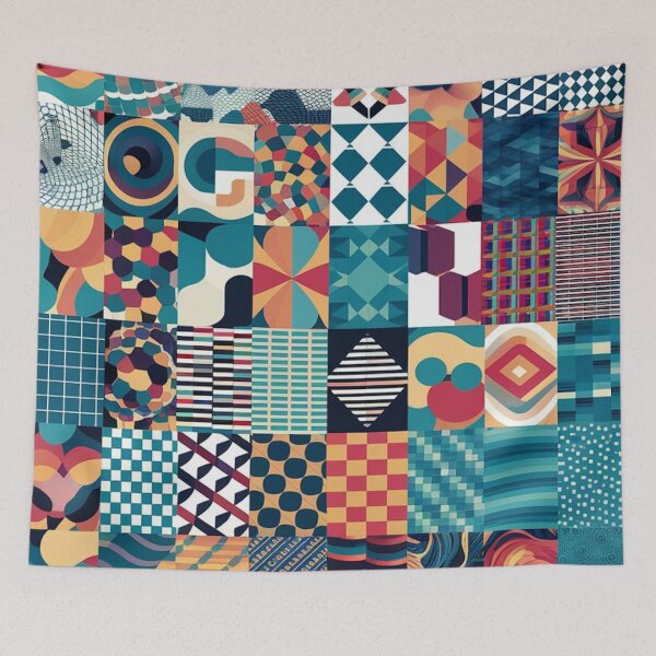 Item preview, Geometric Patchwork Collage Multicolor Pattern designed and sold by Ed & Harmony.