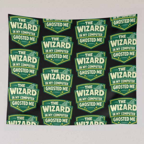 Item preview, The Wizard In My Computer Ghosted Me Funny Tech Design designed and sold by TeeTimeTreasure.