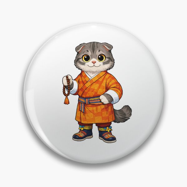 Item preview, Cute Scottish Fold Cat in Bhutanese Clothing - Cultural Cat Art designed and sold by HappyPawsWorld.
