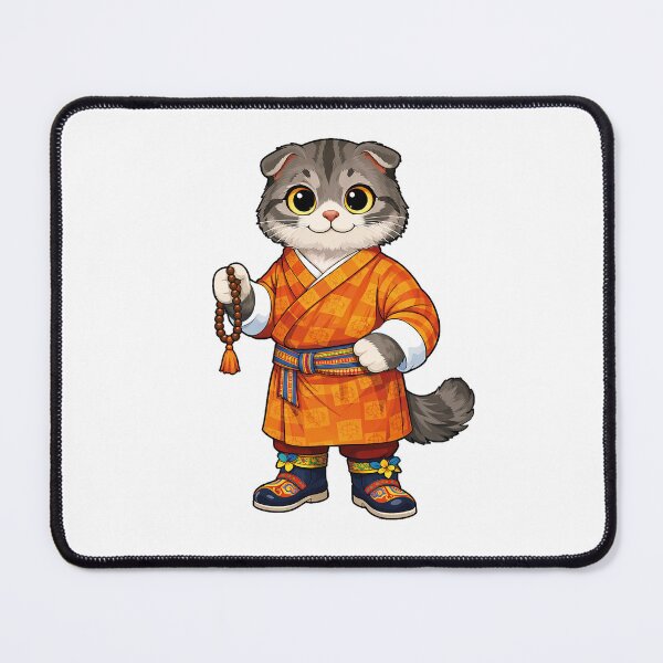 Item preview, Cute Scottish Fold Cat in Bhutanese Clothing - Cultural Cat Art designed and sold by HappyPawsWorld.