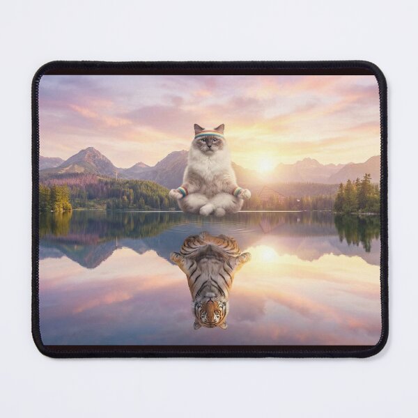 Item preview, Levitating Meditating Cat - Surreal Fitness Zen designed and sold by WorldMash.