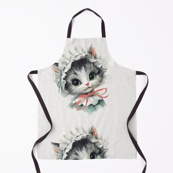Item preview, Vintage kitten dressed as a maid designed and sold by MendaciousMina.