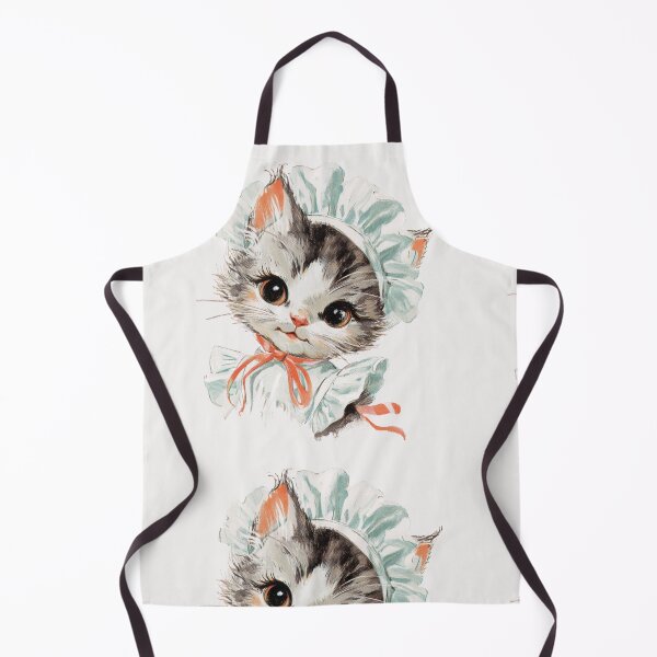 Item preview, Vintage kitten dressed as a maid designed and sold by MendaciousMina.