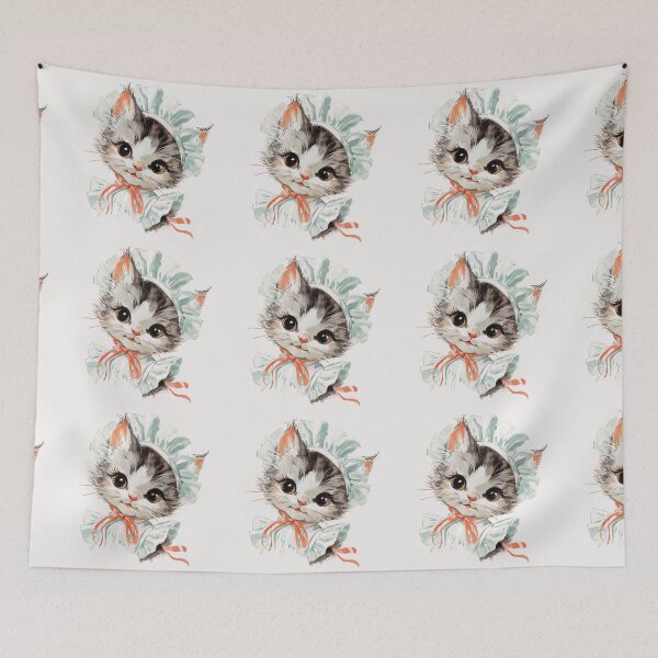 Item preview, Vintage kitten dressed as a maid designed and sold by MendaciousMina.