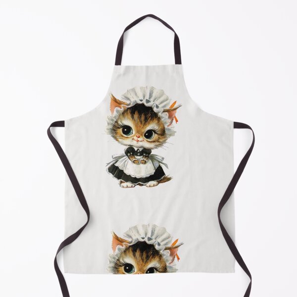 Item preview, Vintage kitten dressed as a maid designed and sold by MendaciousMina.