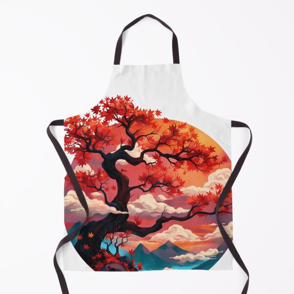 Item preview, Japanese Maple Autumn Sunset - Momiji Tree Red Leaves Circular Landscape Art designed and sold by DesignArtist.ia.