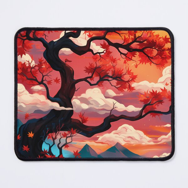 Item preview, Japanese Maple Autumn Sunset - Momiji Tree Red Leaves Circular Landscape Art designed and sold by DesignArtist.ia.