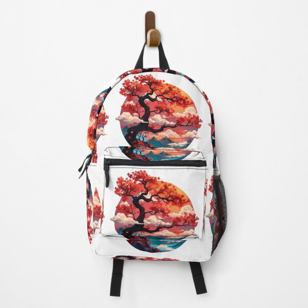 Item preview, Japanese Maple Autumn Sunset - Momiji Tree Red Leaves Circular Landscape Art designed and sold by DesignArtist.ia.