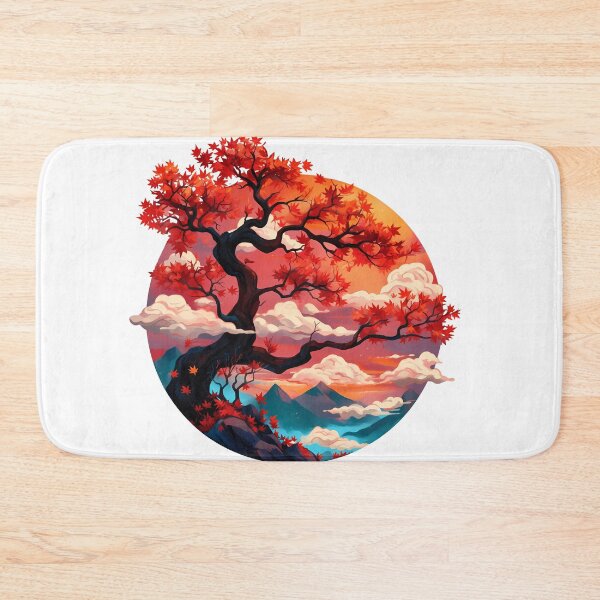 Item preview, Japanese Maple Autumn Sunset - Momiji Tree Red Leaves Circular Landscape Art designed and sold by DesignArtist.ia.
