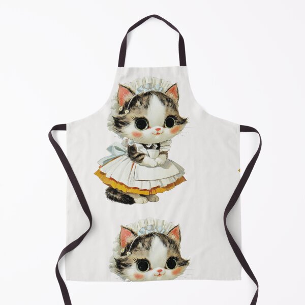 Item preview, Vintage kitten dressed as a maid designed and sold by MendaciousMina.