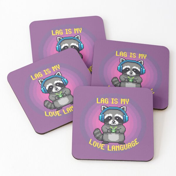 Item preview, Pixel Raccoon Gamer "Lag is My Love Language" Funny Gaming Meme designed and sold by HarmonyCreation.