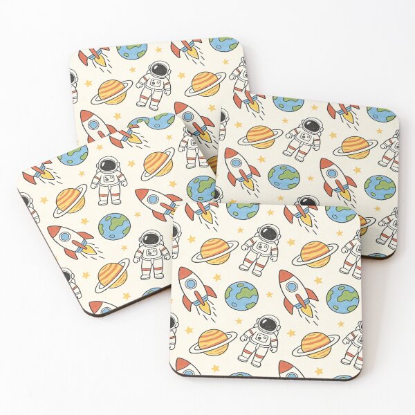 Item preview, Cute Hand Drawn Space Pattern with Astronauts and Rockets designed and sold by Vertex Vision Studio.
