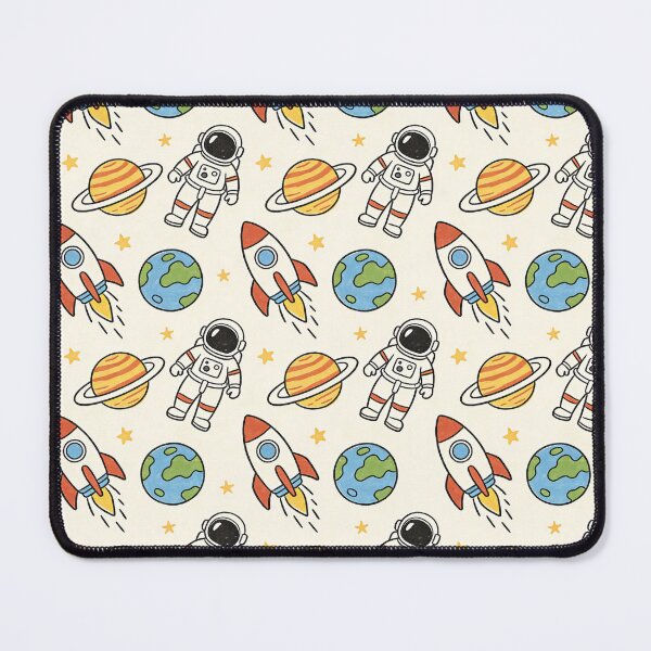 Item preview, Cute Hand Drawn Space Pattern with Astronauts and Rockets designed and sold by Vertex Vision Studio.