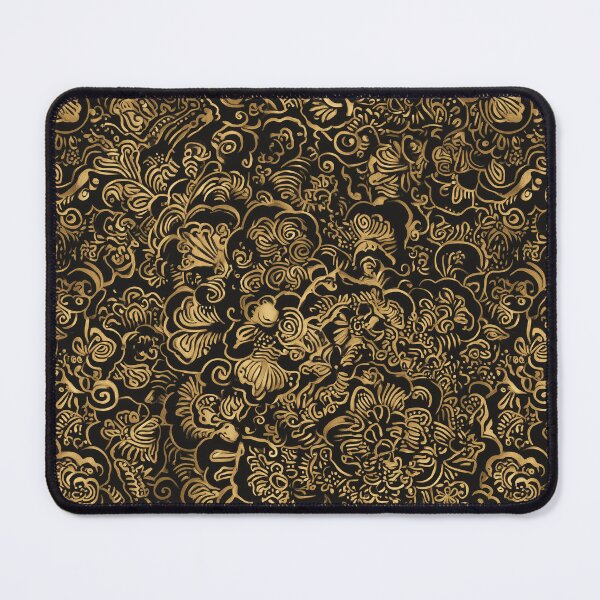 Item preview, Gold Floral Baroque Pattern on Black designed and sold by Jirka Svetlik, Studio Illuvision.
