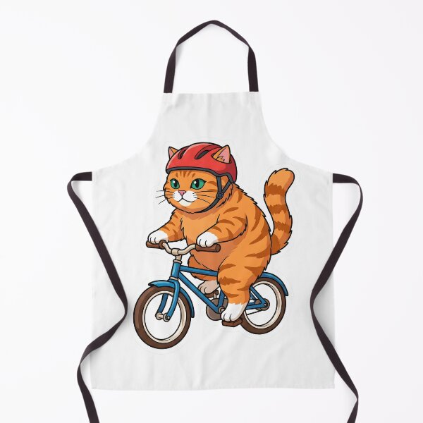 Item preview, Cyclist Cat Riding Bicycle with Red Helmet Vector Sticker designed and sold by Nekopou.
