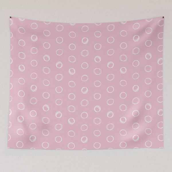 Item preview, pink and white doodles circles pattern designed and sold by winterpumpkin.