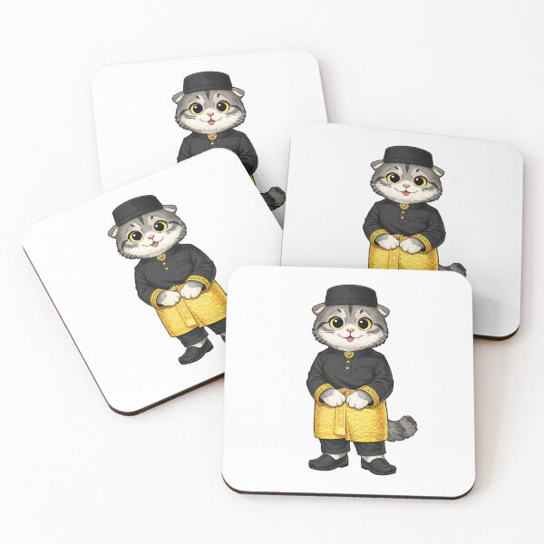 Item preview, Cute Scottish Fold Cat in Bruneian Clothing - Cultural Cat Art designed and sold by HappyPawsWorld.