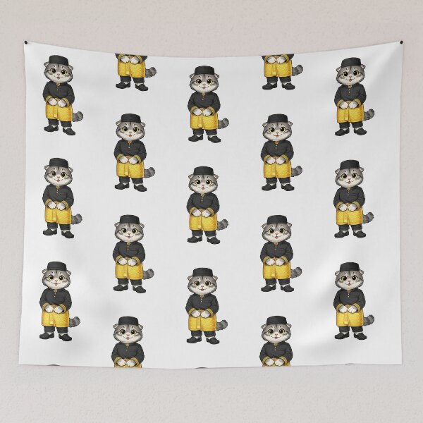 Item preview, Cute Scottish Fold Cat in Bruneian Clothing - Cultural Cat Art designed and sold by HappyPawsWorld.