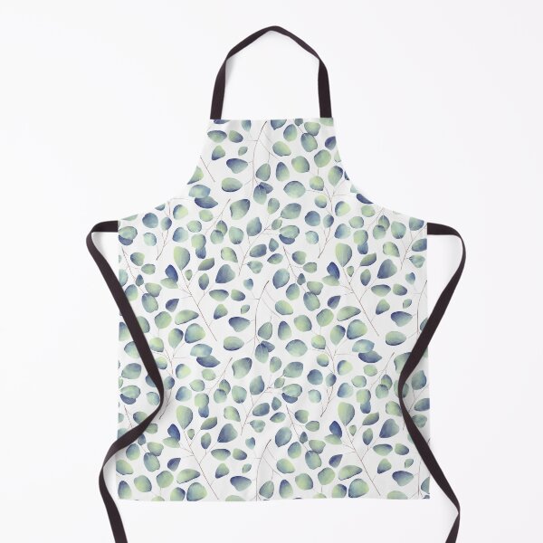 Item preview, Dancing Eucalyptus Leaves - Light Blue Green on White BG designed and sold by thecolorbirdie.
