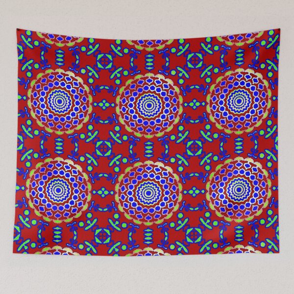 Item preview, "Mystical Mandala with Concentric Rings and Symbolic Glyphs" designed and sold by nighttime1990.
