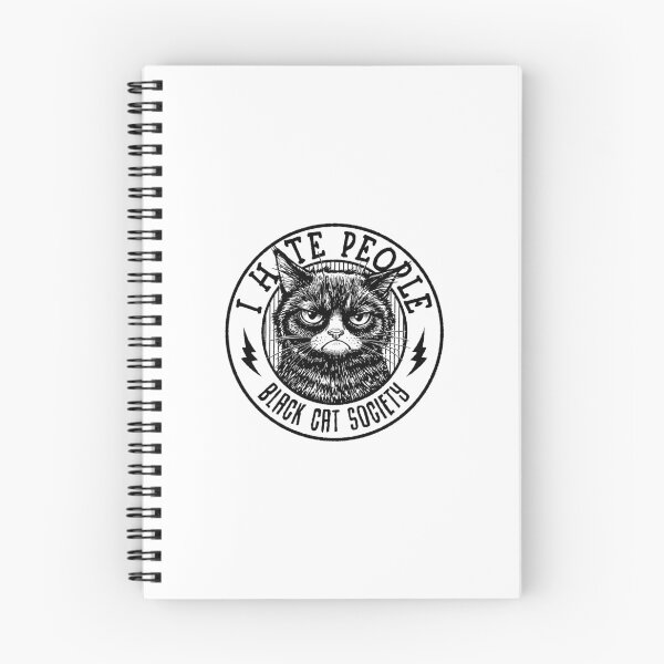 Item preview, Grumpy Black Cat Society - I Hate People Introvert Art designed and sold by sXe-art.