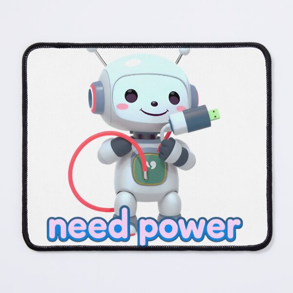 Item preview, Cute Chibi Robot Need Power Illustration designed and sold by LowBattery Social Club.