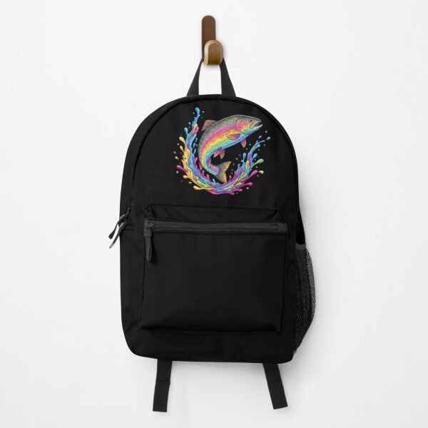Item preview, Vibrant Rainbow Trout Fluid Art - Psychedelic Streetwear Graphic designed and sold by FUIRY .