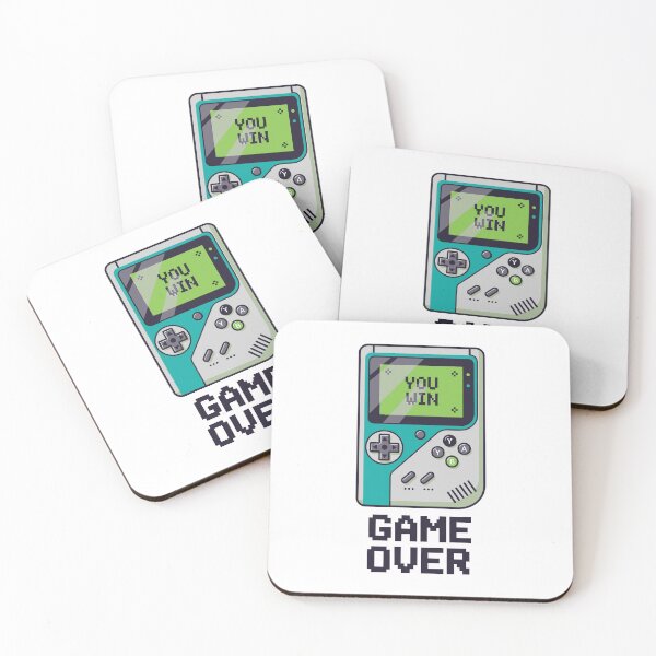 Item preview, Retro Handheld Game Console with Pixel Art 'YOU WIN' Message on Screen and 'GAME OVER' Text Below designed and sold by Dofitopia.