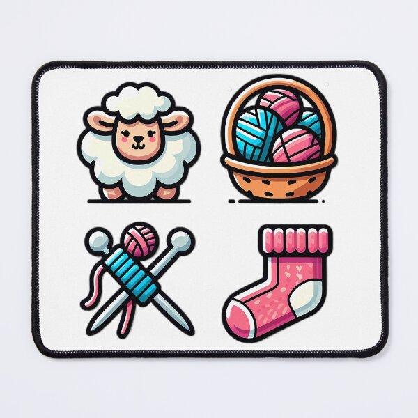 Item preview, Cute Knitting Essentials - Sheep, Yarn & Socks designed and sold by GREENZ0NE.