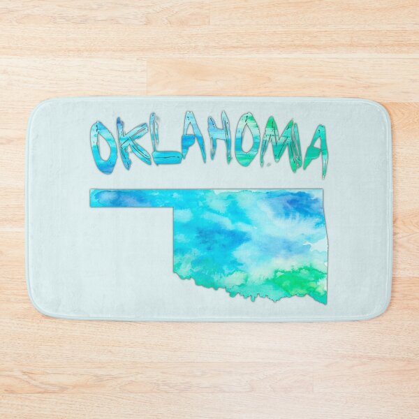 Item preview, Oklahoma State Map - Vibrant Blue Watercolor Art designed and sold by mashmosh.