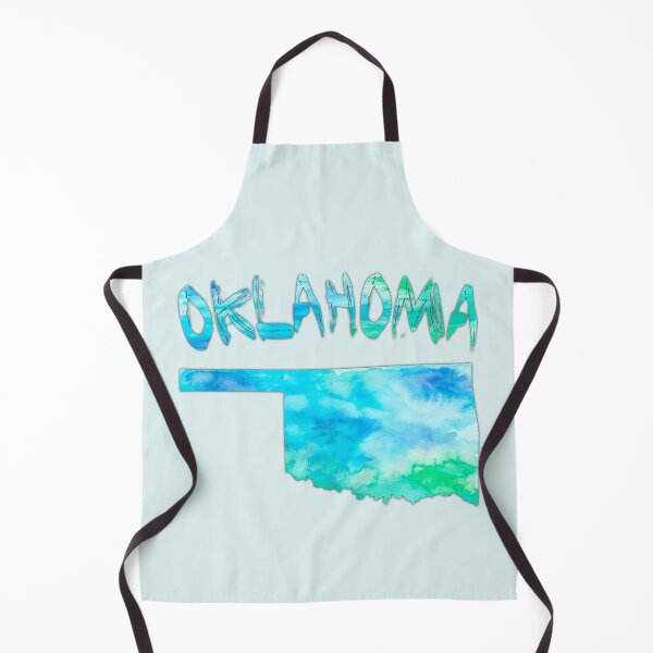 Item preview, Oklahoma State Map - Vibrant Blue Watercolor Art designed and sold by mashmosh.