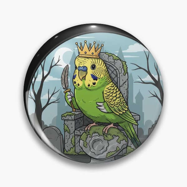 Item preview, Royal Budgie King Fantasy Illustration Cute Dark Art designed and sold by RebellDancer.