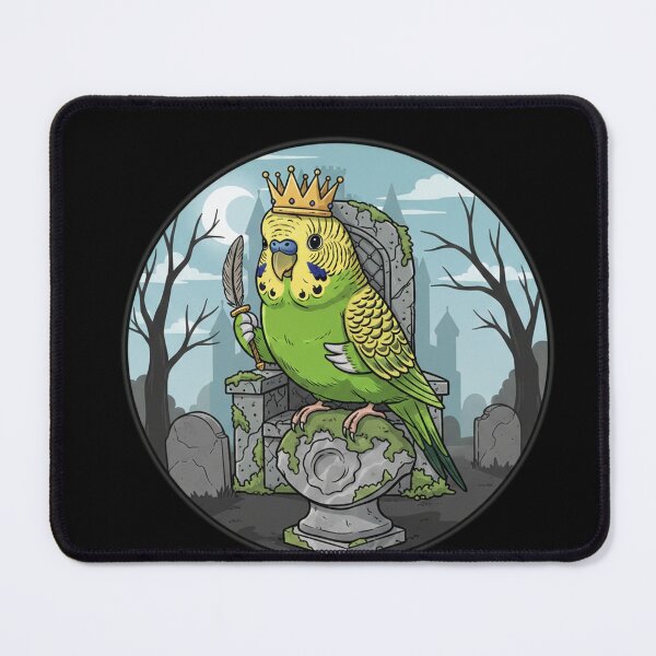 Item preview, Royal Budgie King Fantasy Illustration Cute Dark Art designed and sold by RebellDancer.