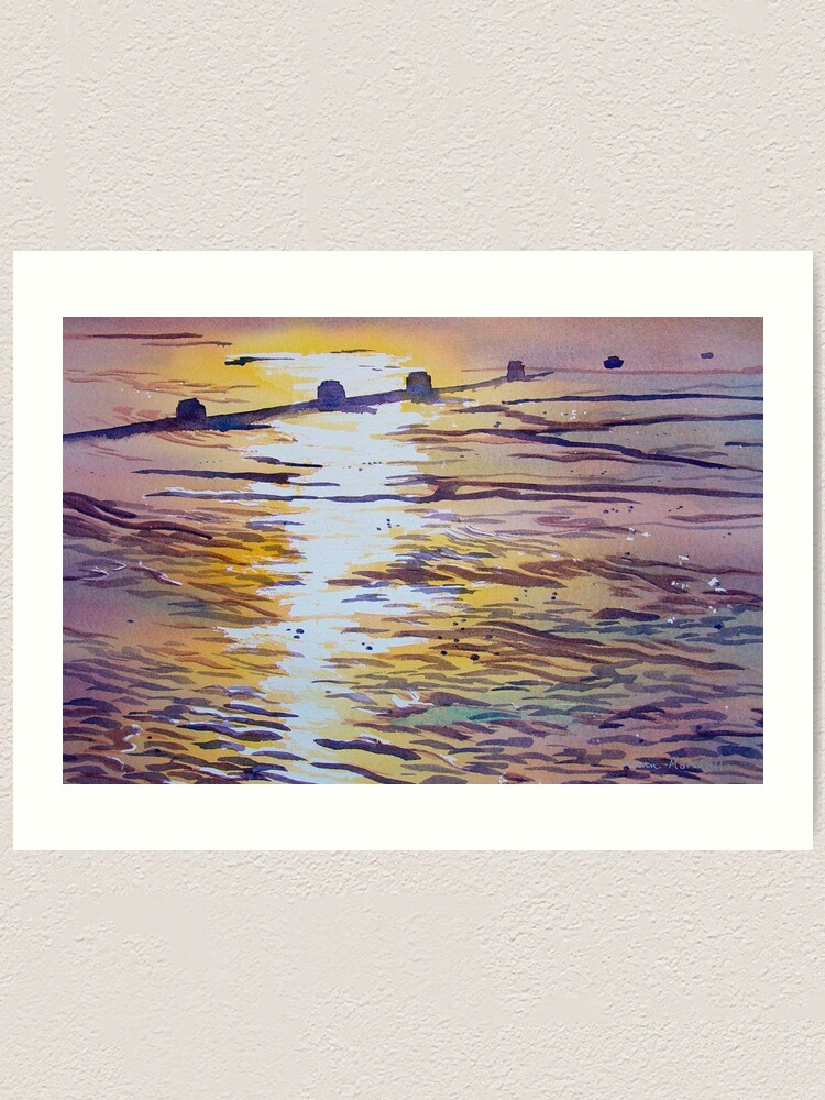 Alternate view of Groynes and Glare Art Print
