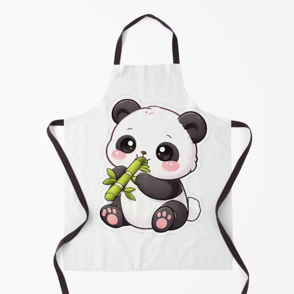 Item preview, Cute Kawaii Panda Eating Bamboo Adorable Bear Sticker designed and sold by DesignEG.