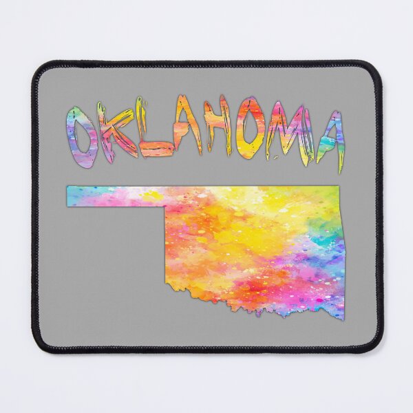 Item preview, Vibrant Oklahoma State Map - Artistic Watercolor Splash designed and sold by mashmosh.