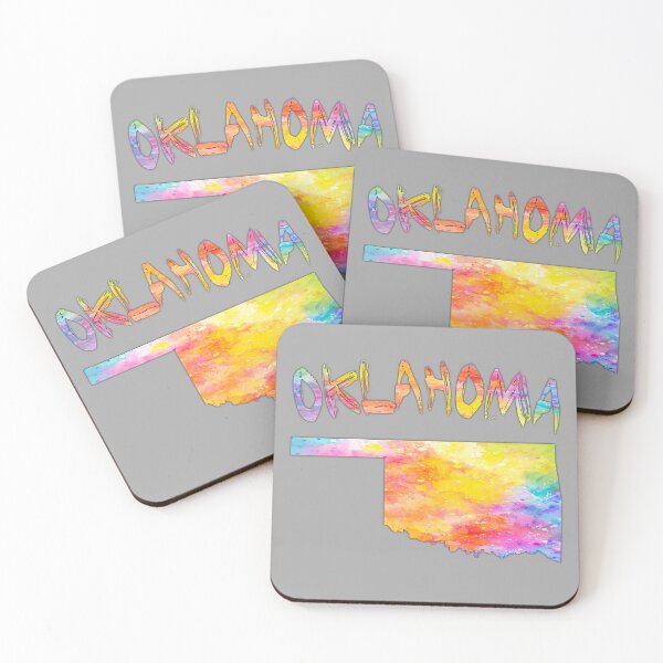 Item preview, Vibrant Oklahoma State Map - Artistic Watercolor Splash designed and sold by mashmosh.