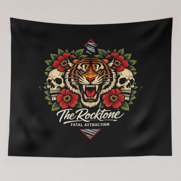 Item preview, Fatal Attraction | Tiger Skull Tattoo Style Graphic designed and sold by RockToneShop.
